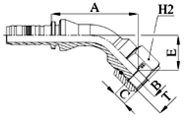 HEMBRA CODO 45º ORFS M82442